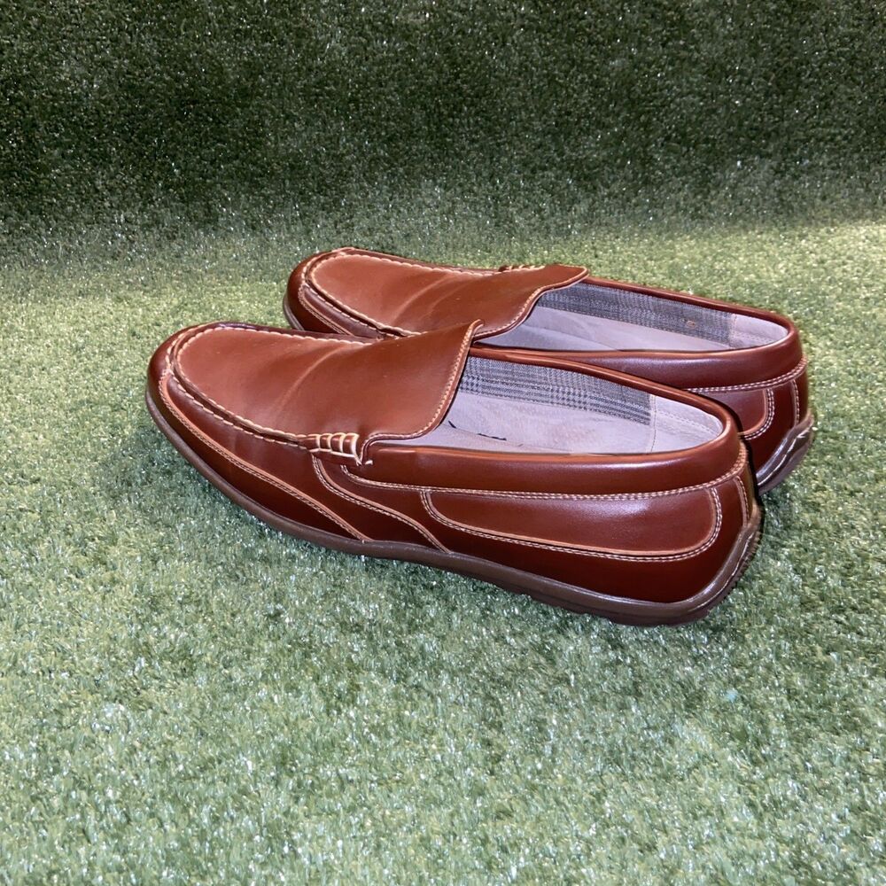 Nunn Bush Men’s 10.5 Shoes Brown Leather Slip On Loafers Moccasin Deck Shoes - Picture 11 of 13